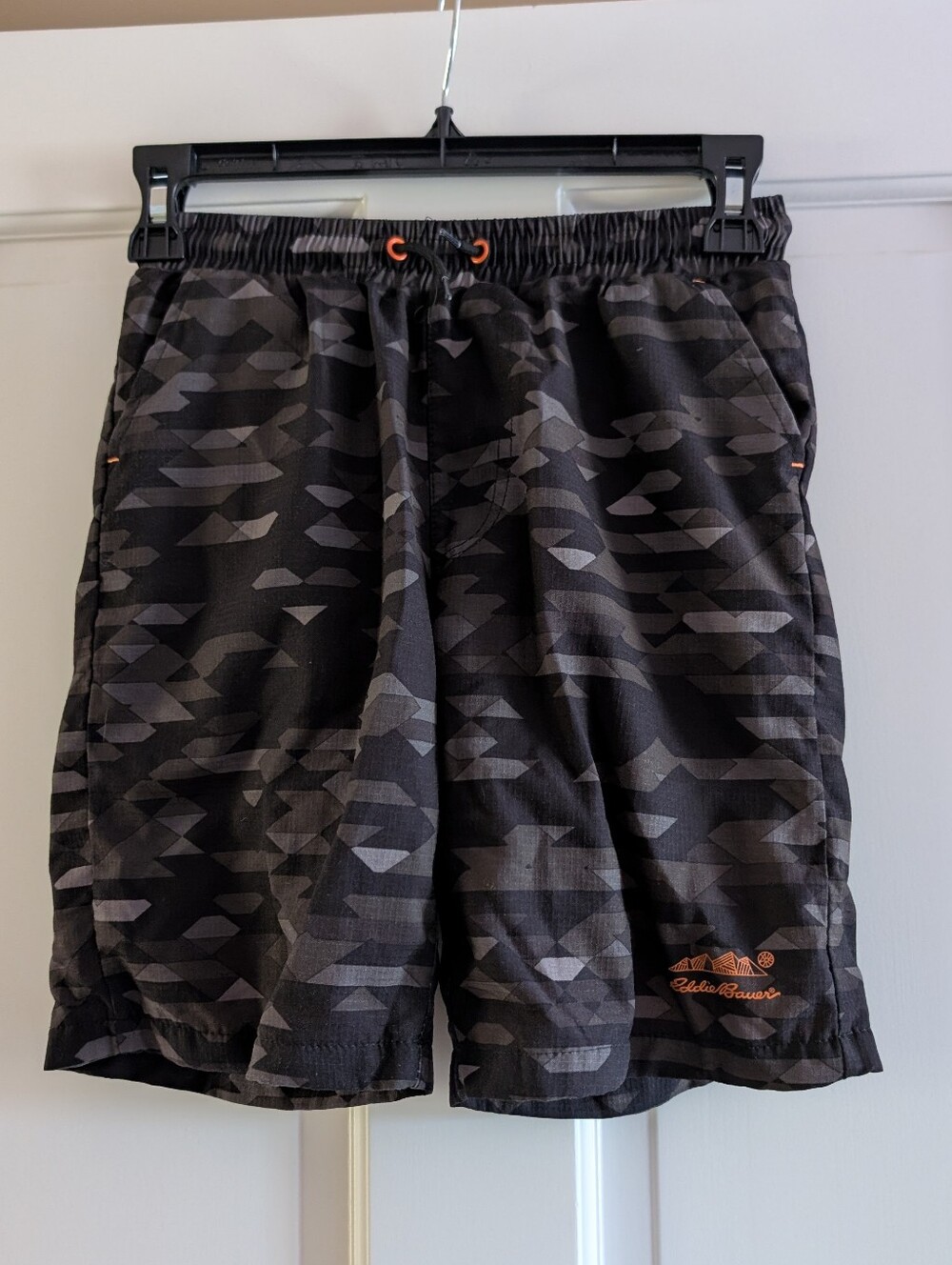 Eddie Bauer Boy's Black & Gray Camouflage Athletic Shorts